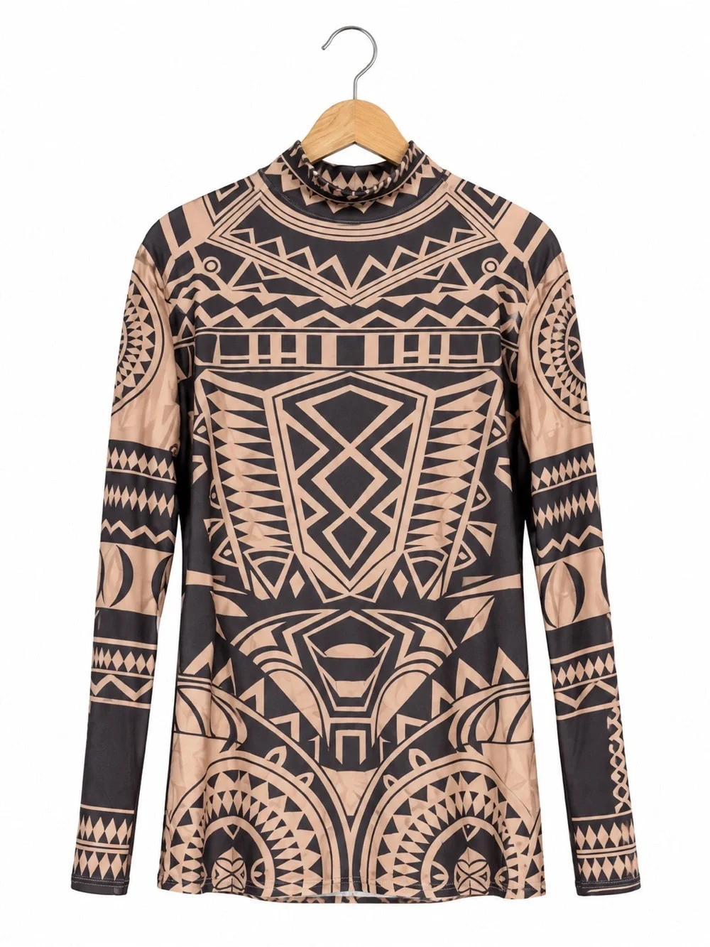 COOFANDY Tribal Geometric Long Sleeve Mini Dress XXL